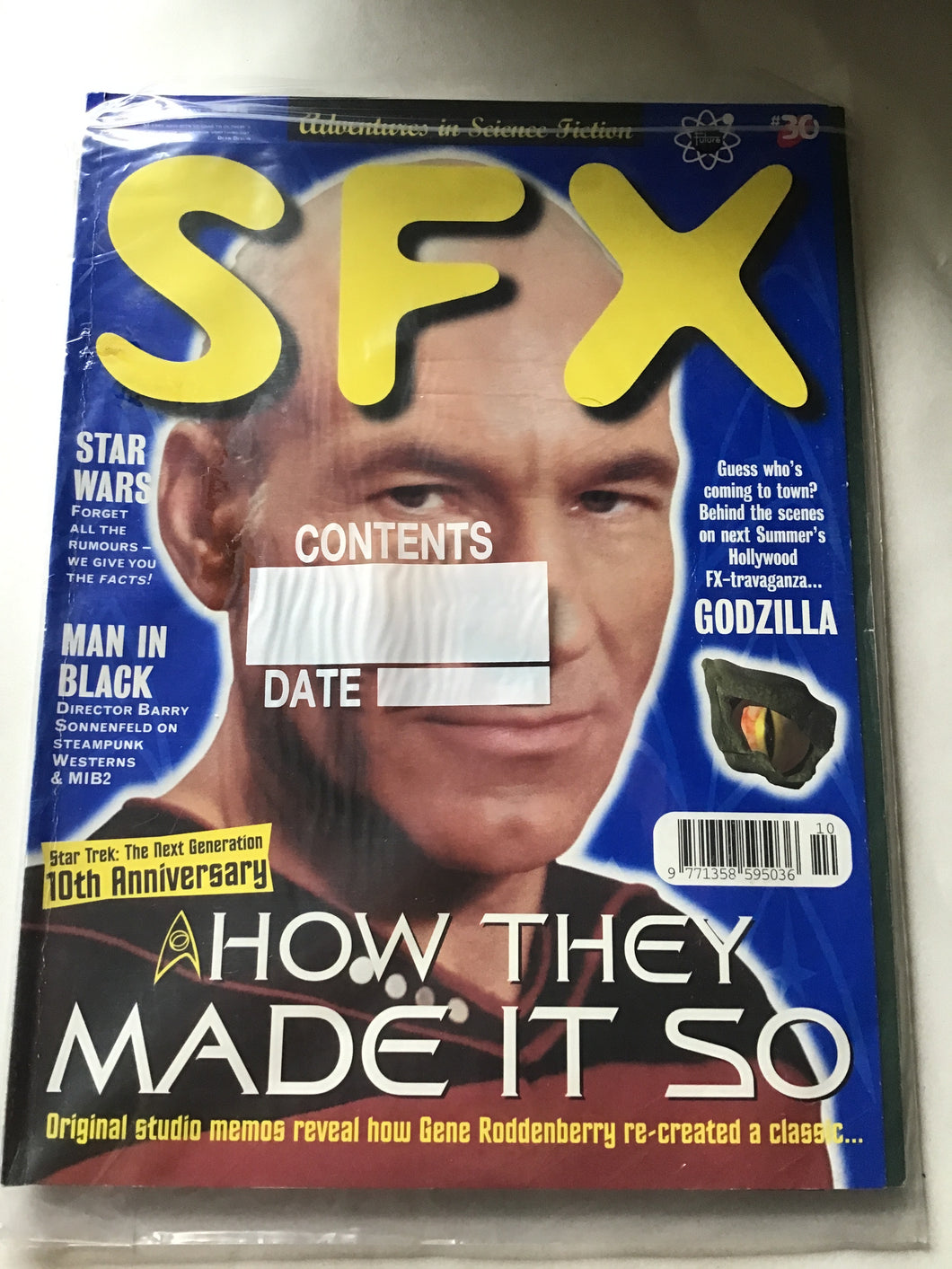 SFX magazine number 36 October 1997 Star Wars mini black Godzilla Star Trek