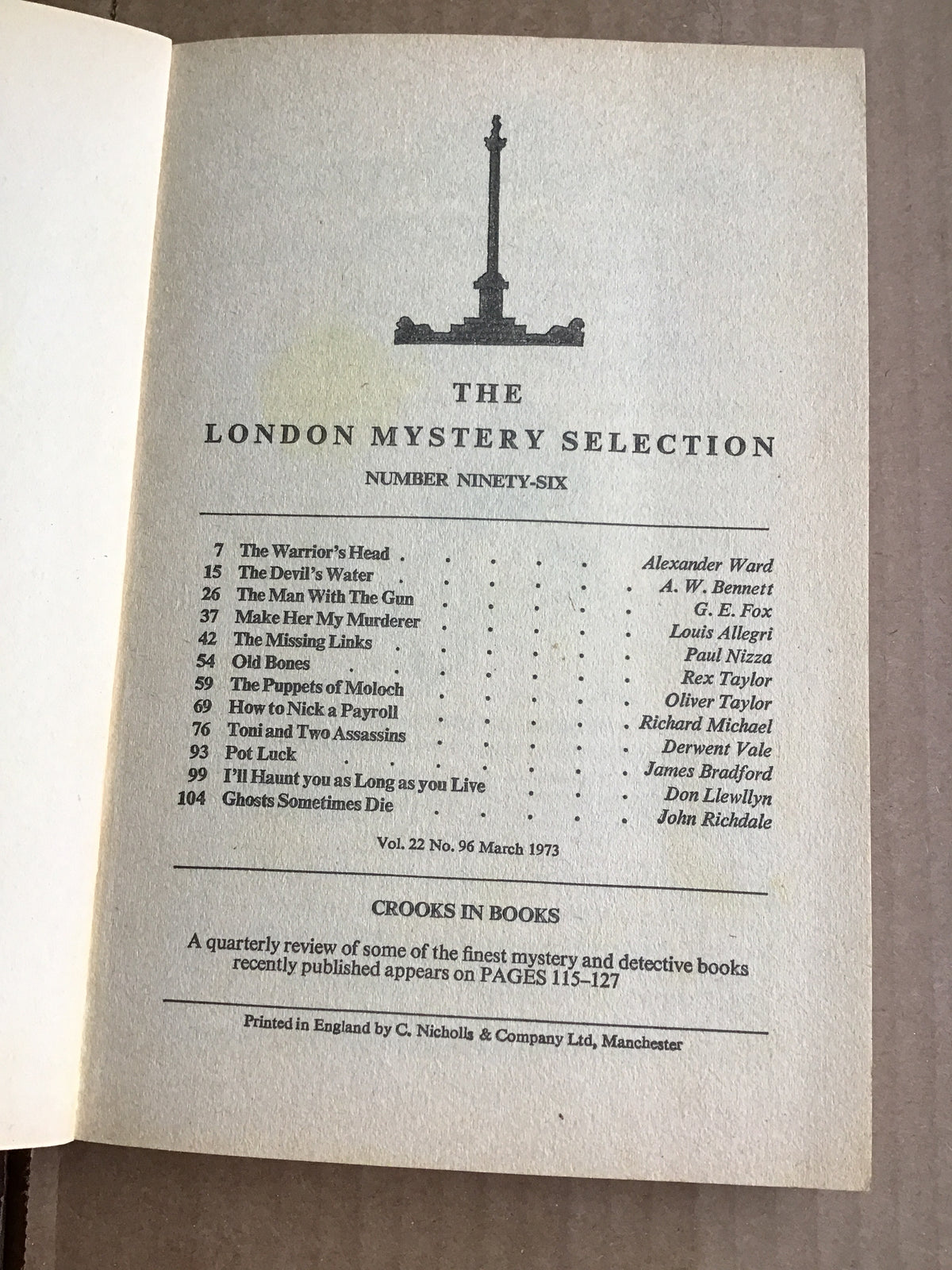 The London Mystery Selection (Vol. 22 No. 96) paperback - Various