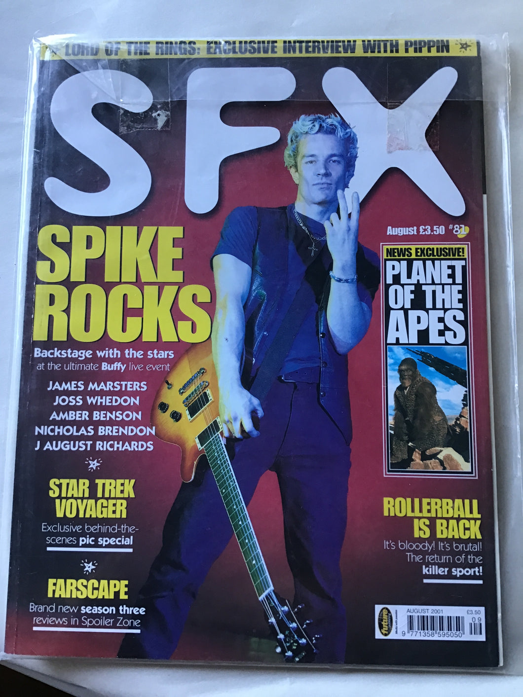 SFX magazine planet of the apes August 2001 Star Trek Voyager Farscape