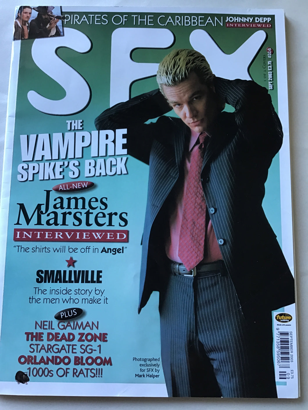 SFX magazine September 2003 Pirates of the Caribbean Johnny Depp James Marsters small Ville Stargate