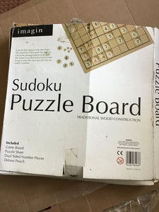 Sudoku puzzle board traditional wood construction imagin