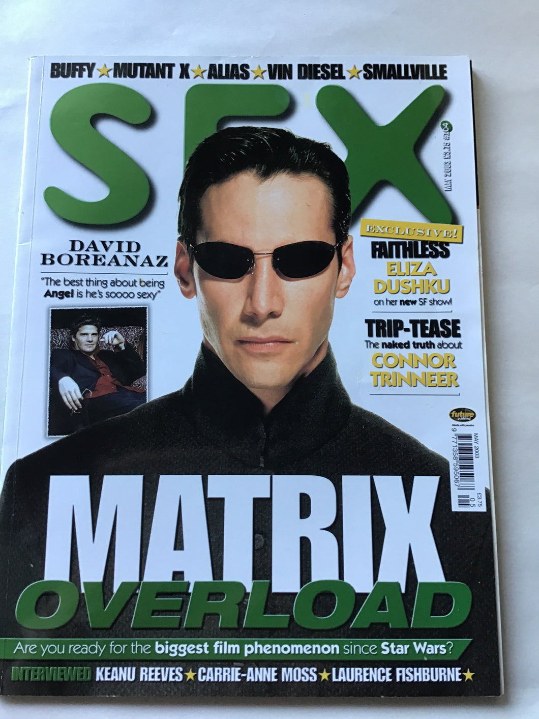 SFX magazine May 2003 matrix angel Keanu Reeves Carrie Ann Moss Laurence Fishburne mutant X