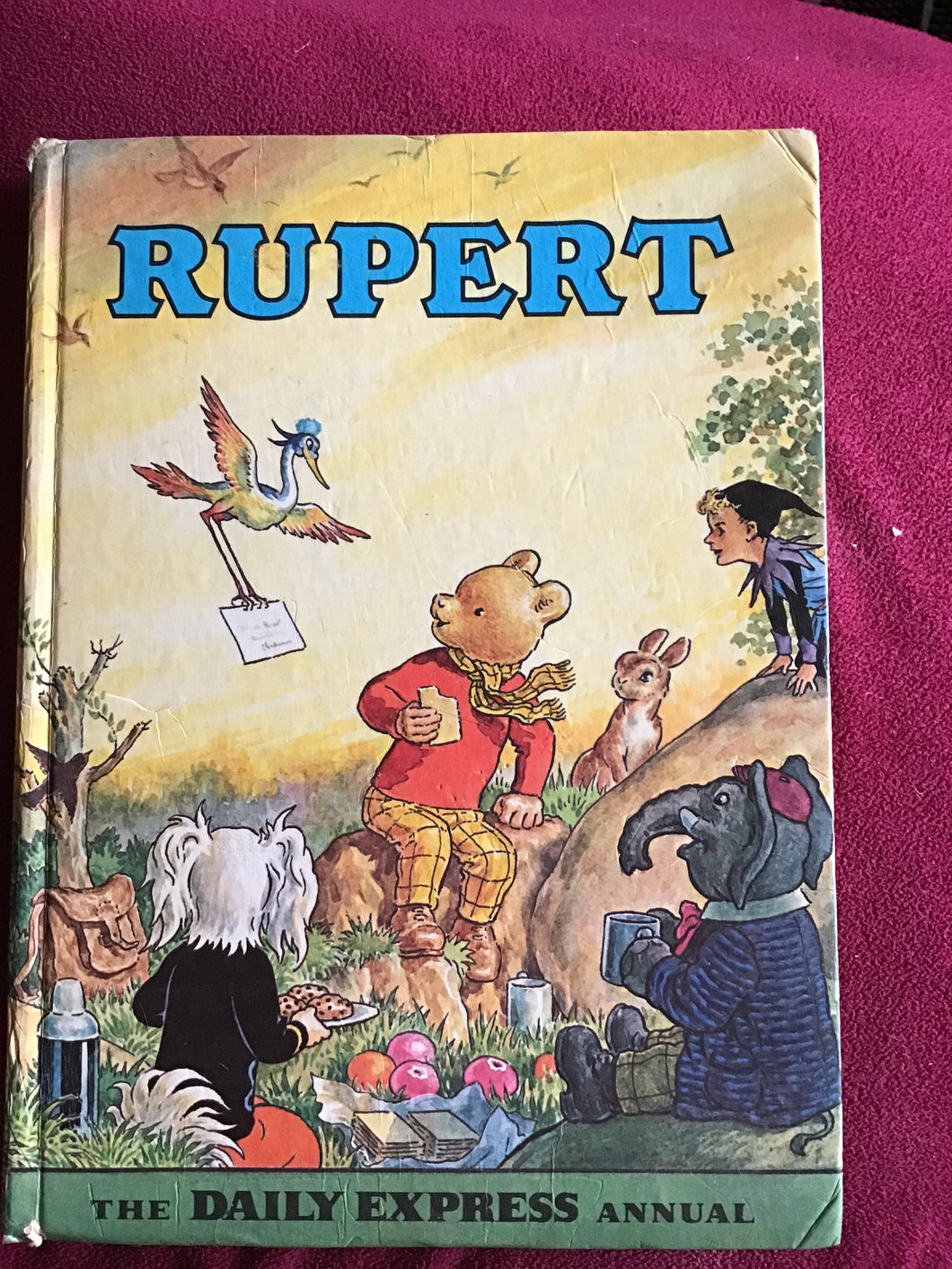 Rupert the bear annual the daily express annual printed 1972 released annual 1973 price clipped hardcover