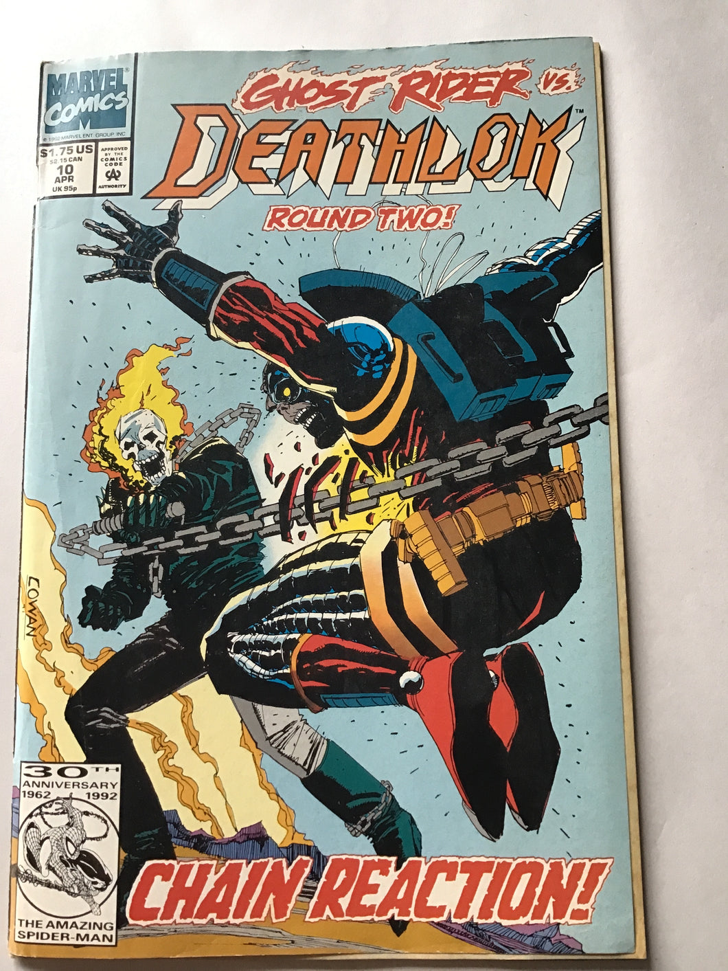 Marvel comics April 1992 Ghost Rider versus deathloc round two
