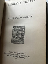 Load image into Gallery viewer, English traits by Ralph Waldo Emerson Houghton Mifflin hardcover 1887
