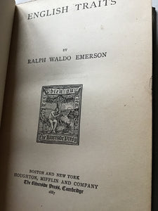 English traits by Ralph Waldo Emerson Houghton Mifflin hardcover 1887