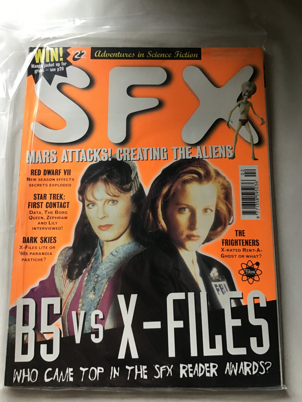 SFX magazine number 22 February 1997 Mars attacks Red Dwarf Star Trek dark skies Babylon 5 X-Files the frighteners
