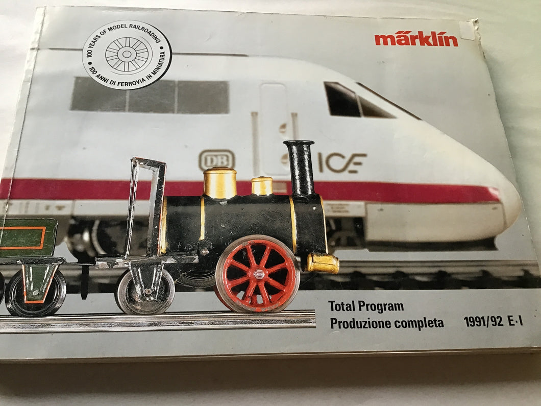 Marklin 100 years of model railway Railroading. Product catalogue. 1991 1992