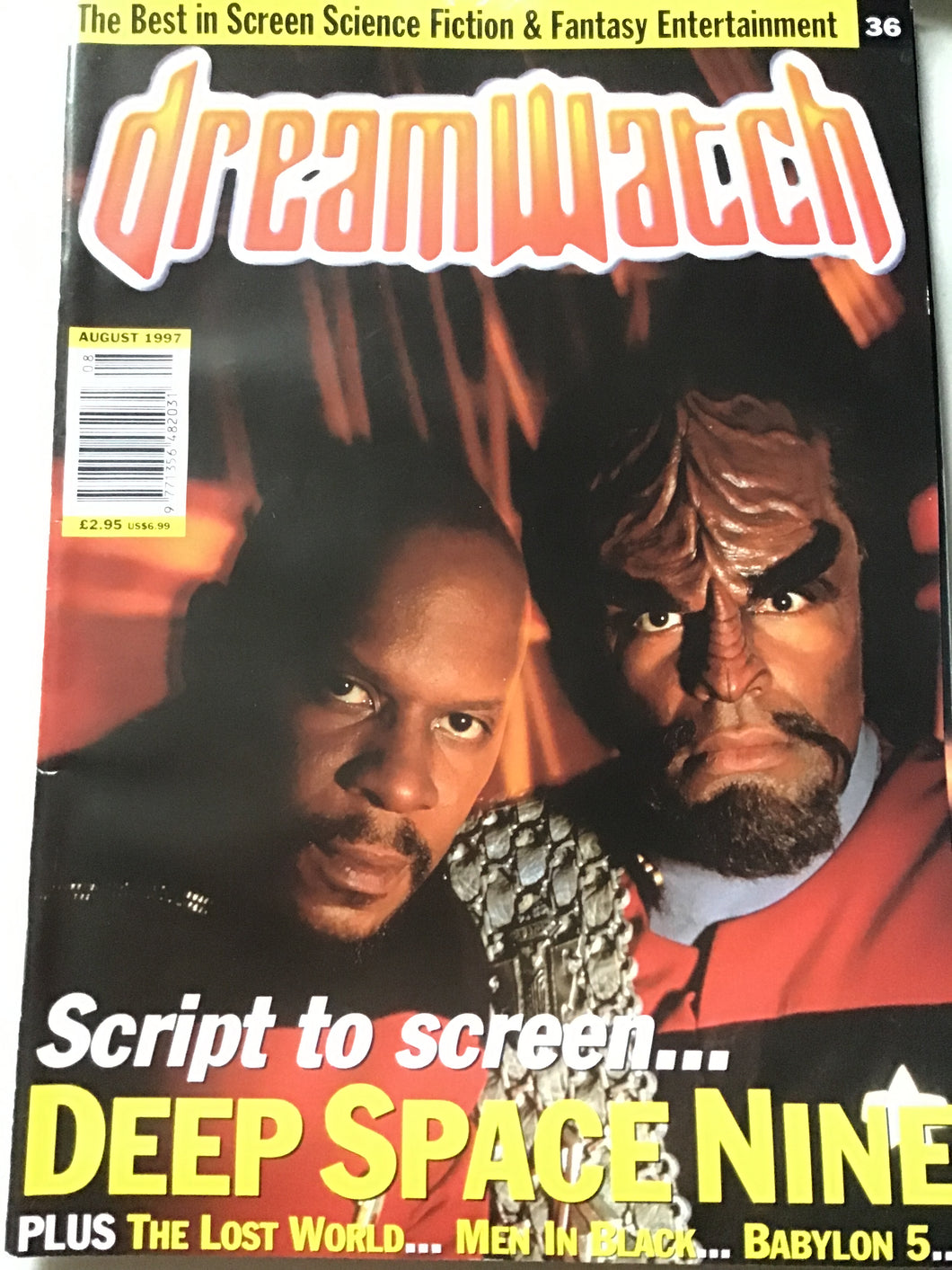 Dream watch magazine August 1997 Deep Space 9 the lost world men in Black Babylon five