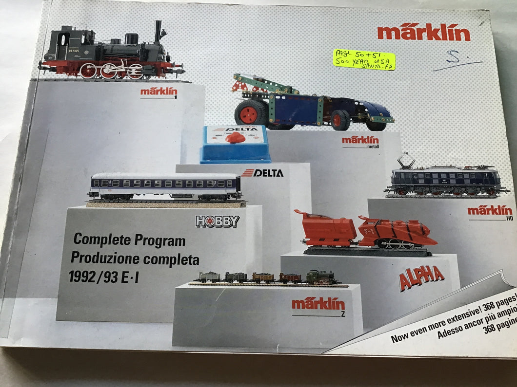 Marklin model railway product catalogue 368 pages. 1992 1993 E.I