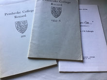 Load image into Gallery viewer, Pembroke College record 1976 paperback plus 50 years on (1975) and record 1955 to 1956
