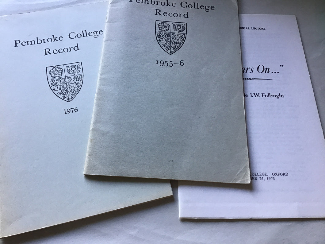 Pembroke College record 1976 paperback plus 50 years on (1975) and record 1955 to 1956