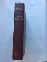 Load image into Gallery viewer, Critical miscellanies by John Morley volume one 1908 hardcover condition is used good
