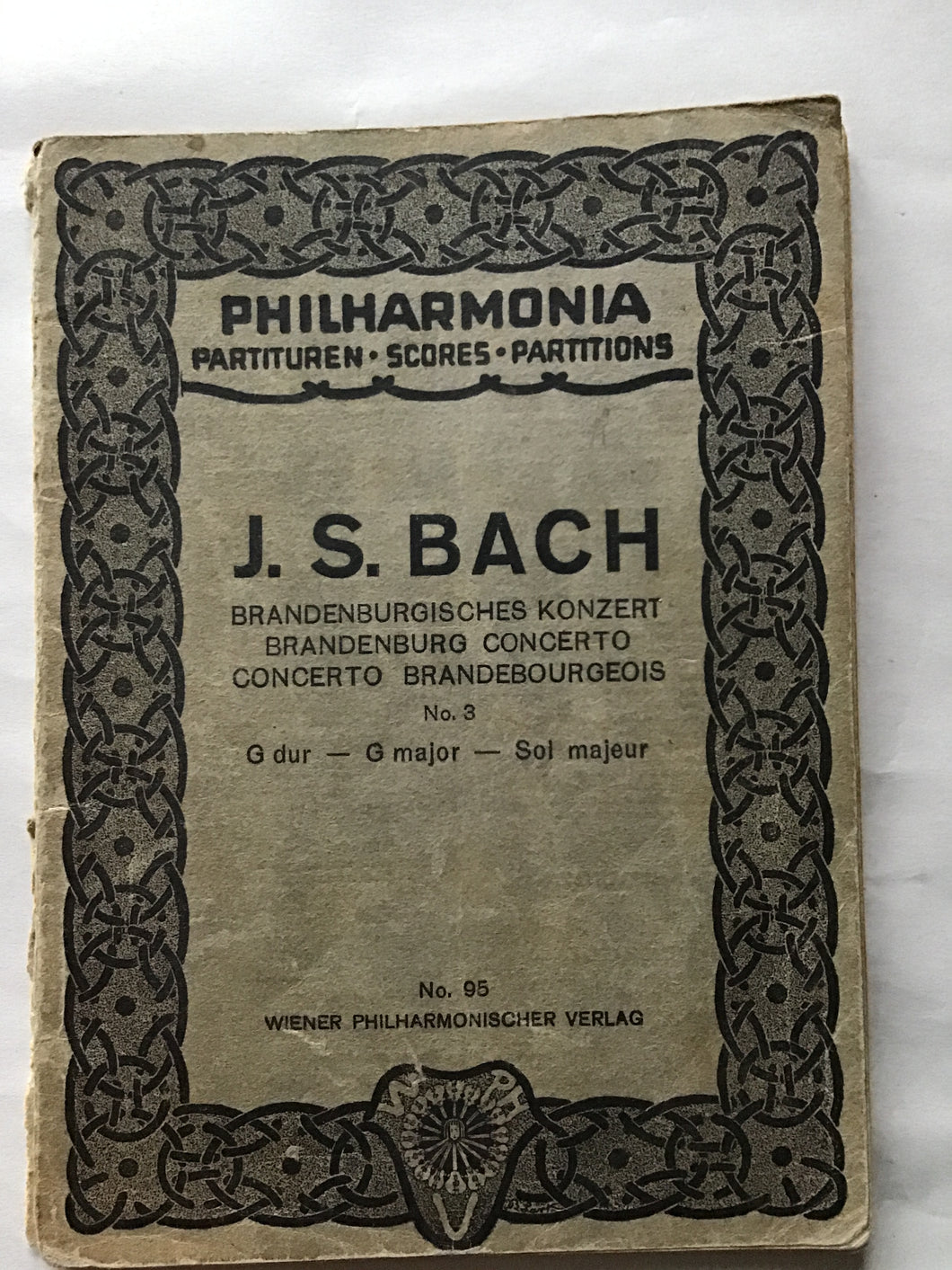PHILHARMONIA PARTITUREN SCORES PARTITIONS S. BACH  BRANDENBURGISCHES KONZERT  BRANDENBURG CONCERT0  CONCERTO BRANDEBOURGEOIS  No, 3
