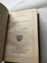 Load image into Gallery viewer, Lectures and biographical sketches by Ralph Waldo Emerson Houghton Mifflin 1884 hardcover
