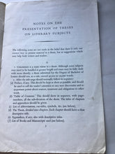 Load image into Gallery viewer, NOTES ON THE  PRESENTATION  OF THESES ON  LITERARY  SUBJECTS  RUPERT HART-DAVIS LTD  36 SOHO SQUARE LONDON WI  1955
