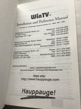 Load image into Gallery viewer, WinTV.  Installation and Reference Manual  Copyright (C) Hauppauge Computer Works, Inc. 1996, 1997, 1998 Paperback
