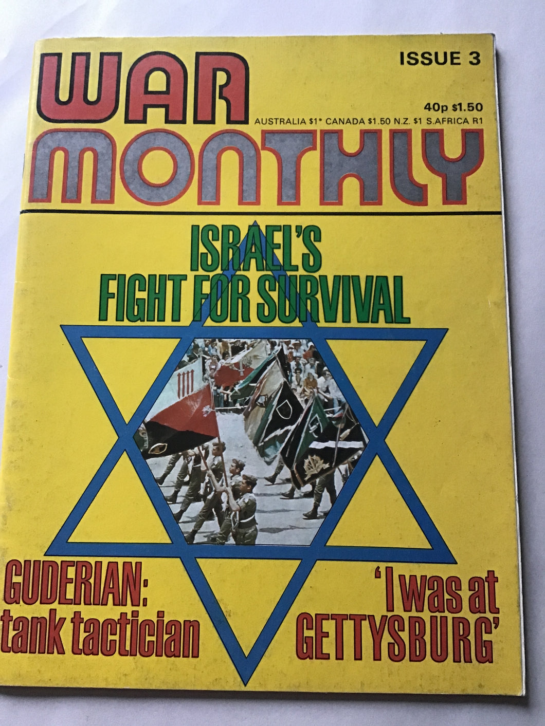 War monthly issue three 3 Israel’s fight for survival Gettysburg thank tactician 1974