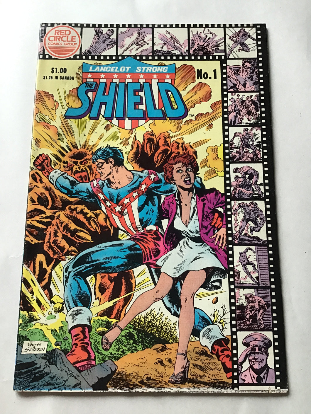 Red circle comics group Launcelot strong the shield number one 1983