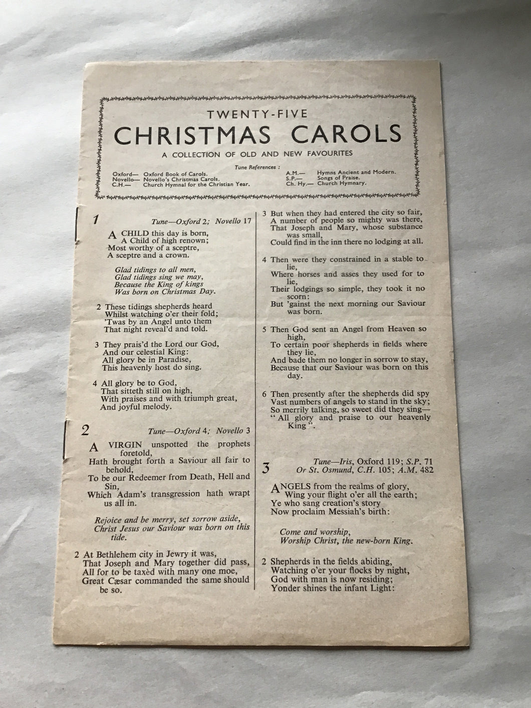25 Christmas carols a collection of old and new favourites published by church book room press Rushdon