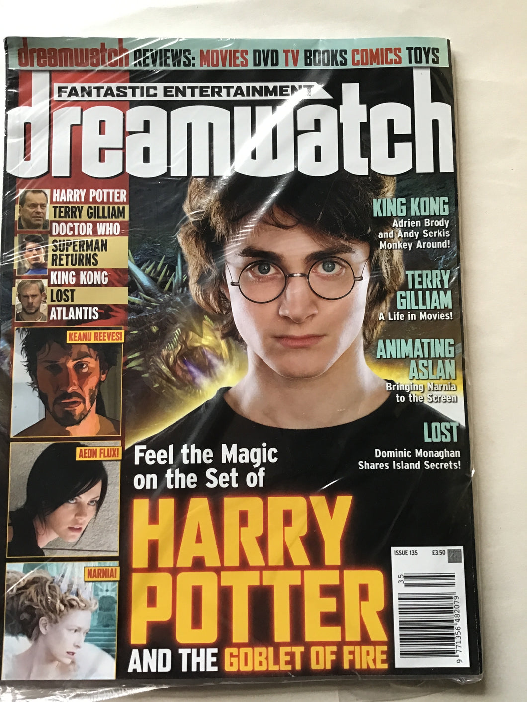 Dream watch magazine December 2005 issue 135 Terry Gilliam King Kong lost Keanu Reeves Aeon flux Narnia Harry Potter