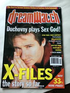 Dream watch magazine Duchovny X-Files Star Trek millennium Doctor Who Babylon 5 eraser September 1996