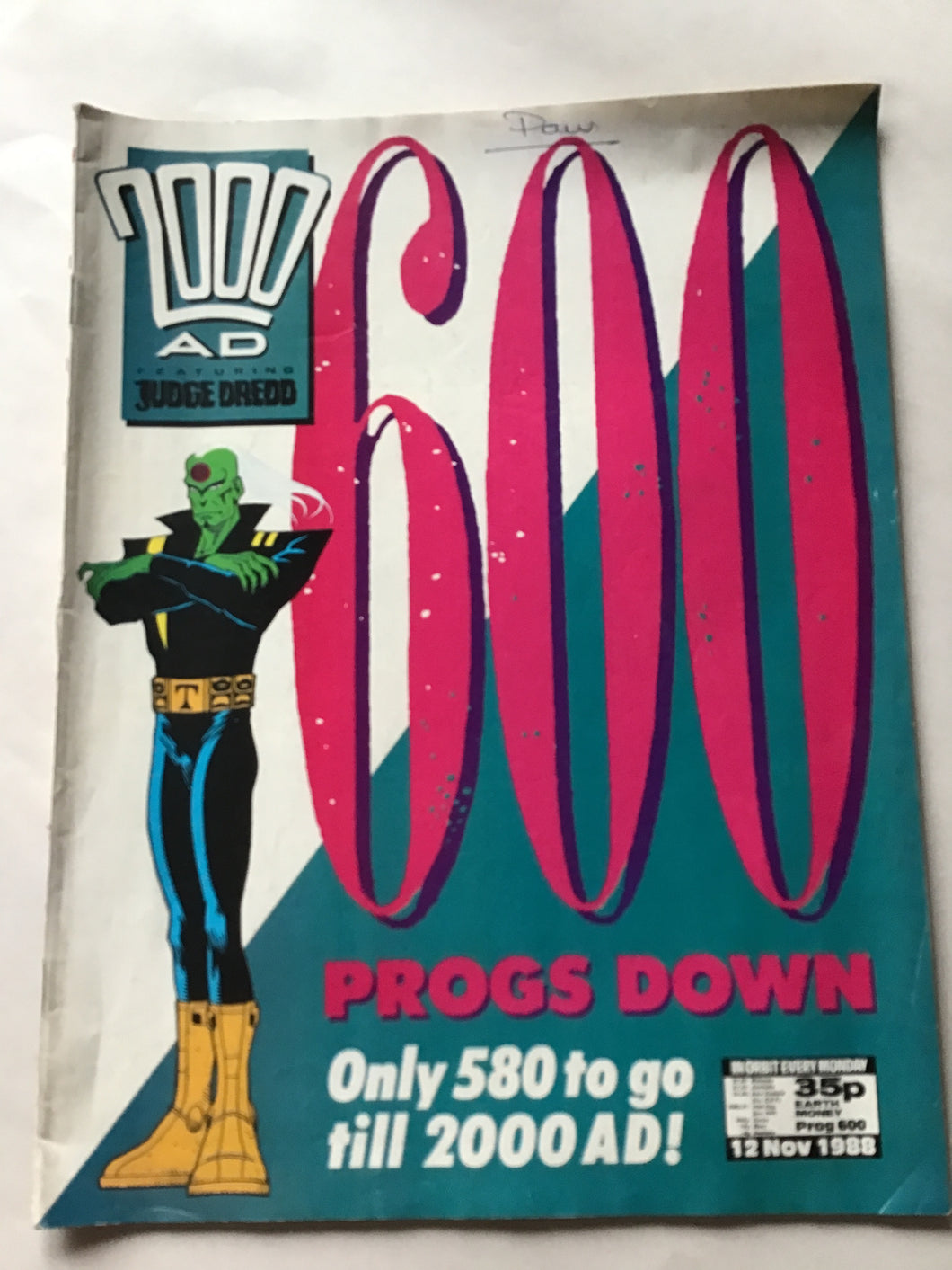 2000 A.D. Judge Dredd November 19808 Prog 600