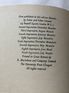 Four Quartets. Hardcover. By T. S. ELIOT.  1952