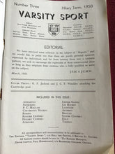 Load image into Gallery viewer, NUMBER THREE  VARSITY SPORT  CUPPERS VARSITY PROSPECTS  Achilles, P. C. Mallam  HILARY TERM: TWO  OXFORD  1950
