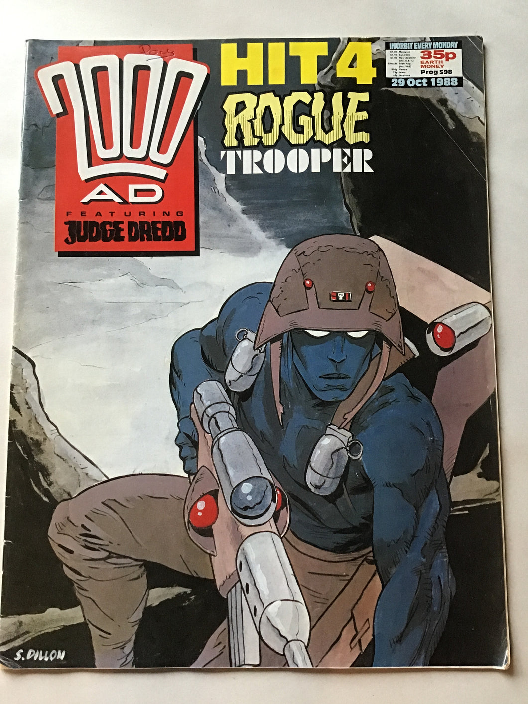 2000 A.D. featuring Judge dread October 1988 program 598