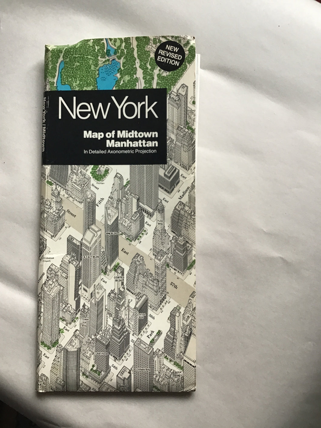 New York  Map of Midtown  Manhattan  In Detailed Axonometric Projection 1985