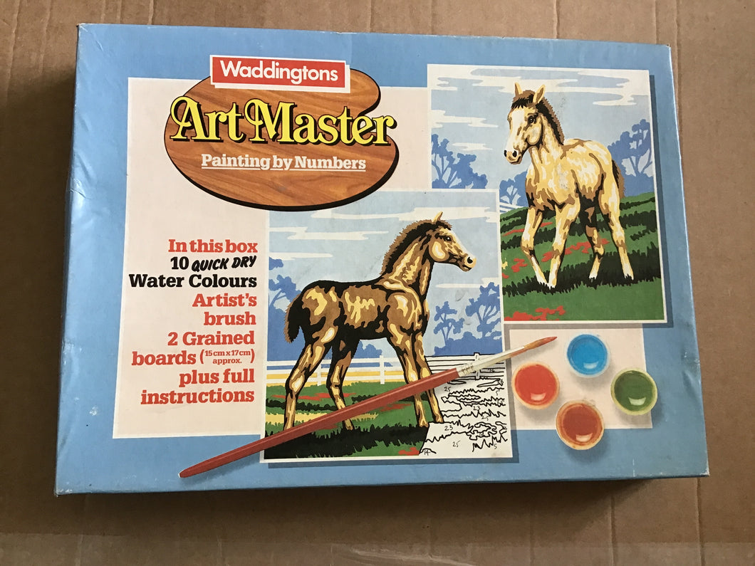 Waddingtons art master painting by numbers foals. 1983