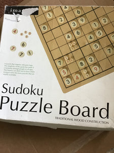 Sudoku puzzle board traditional wood construction imagin