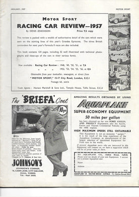 Motor Sport Magazine VOL XXXII No.1 January 1957