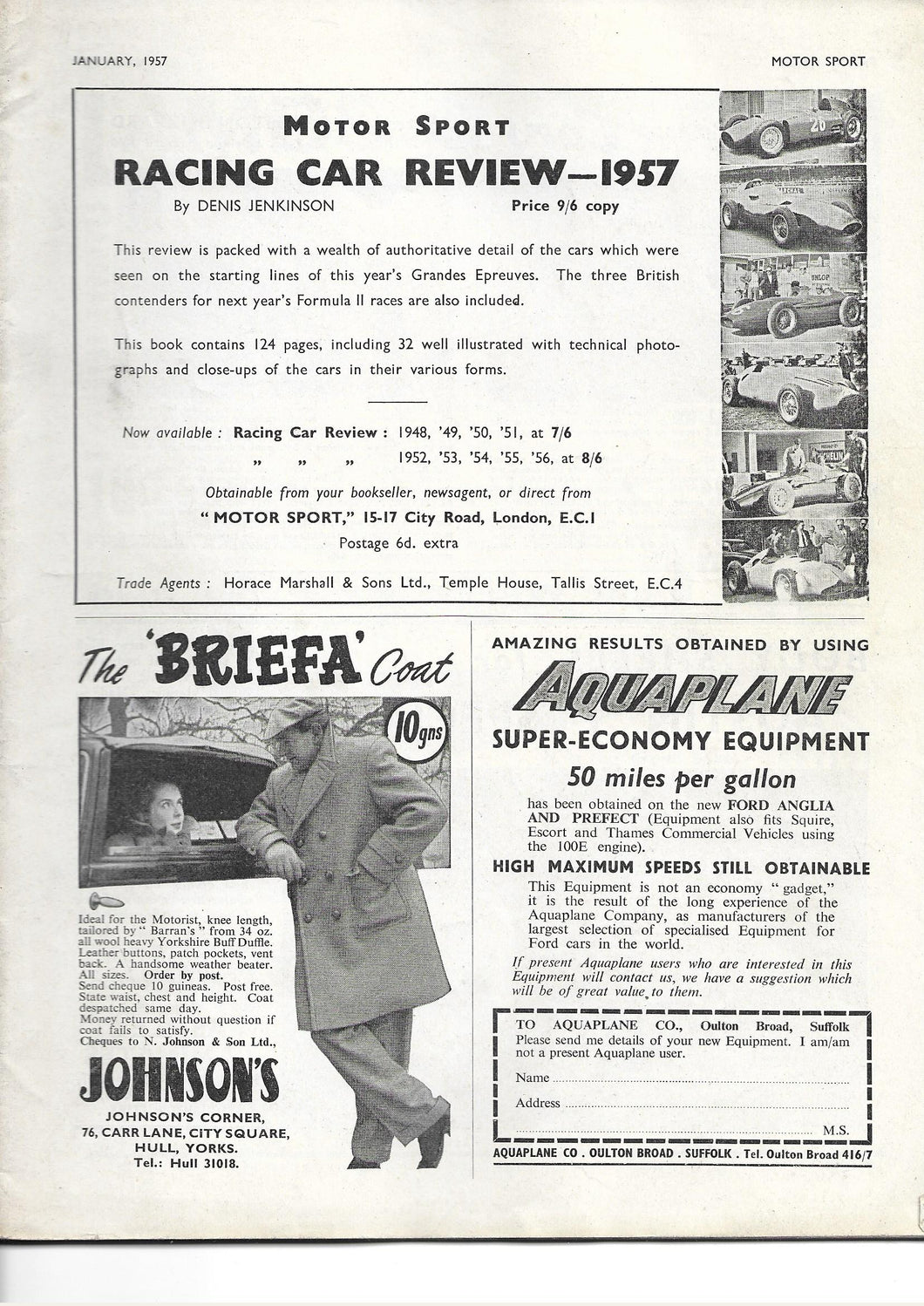 Motor Sport Magazine VOL XXXII No.1 January 1957