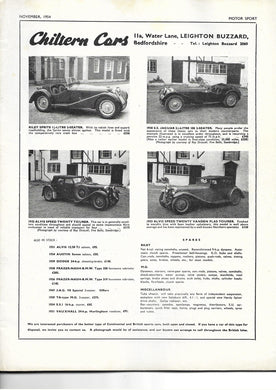 Motor Sport Magazine VOL XXX No. 11 November 1954