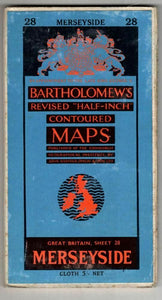 Bartholomew's Revised ''Half -Inch'' Contoured Maps Merseyside Great Britain Sheet 28 Paper 3 Shillings Net [Paperback]