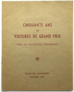 Cinquante ans de voitures de grand prix.  1962 paperback