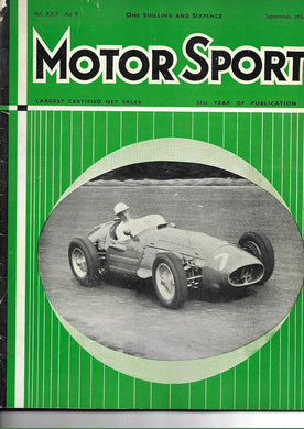 Motor Sport Magazine Vol XXX no 9 September 1954