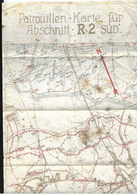 WW1 German Patrol Map - Villers Plouich - Genuine Original - C1917 World War One Trench Map